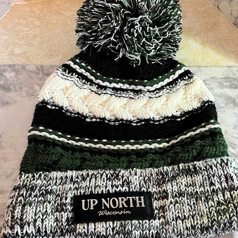Up North Wisconsin Knit Beanie Hat  Outdoor Winter Hat
